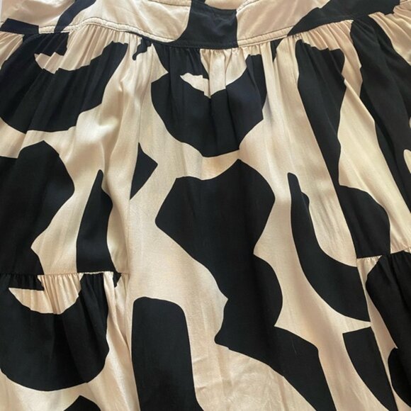 Abel The Label Black and Cream Tiered Midi Dress - Picture 6 of 6